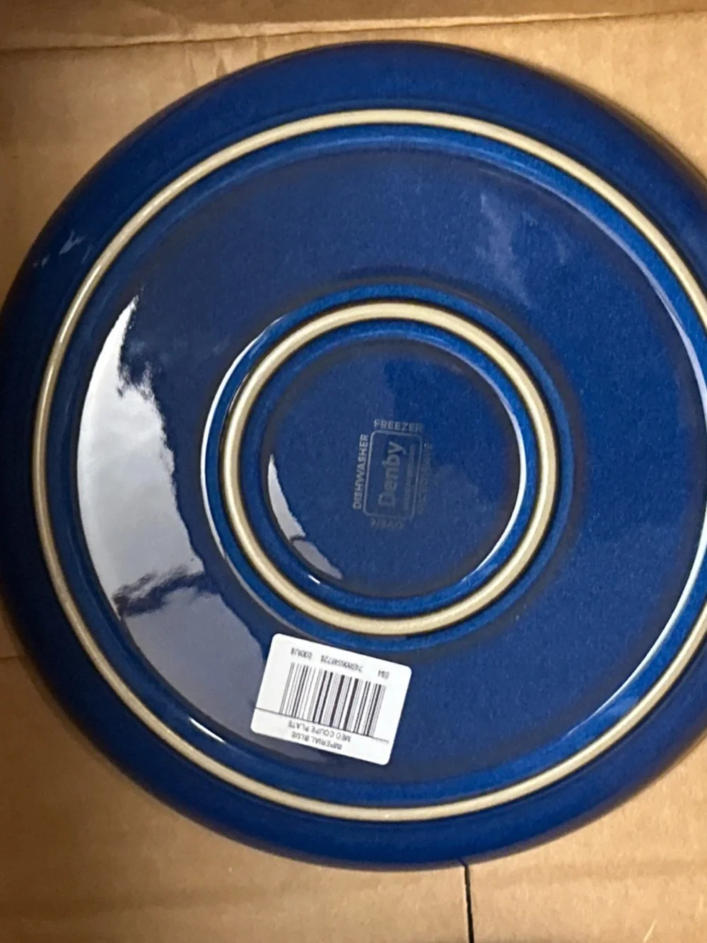 Denby Imperial Blue Stoneware Side Plates - new Set of 2